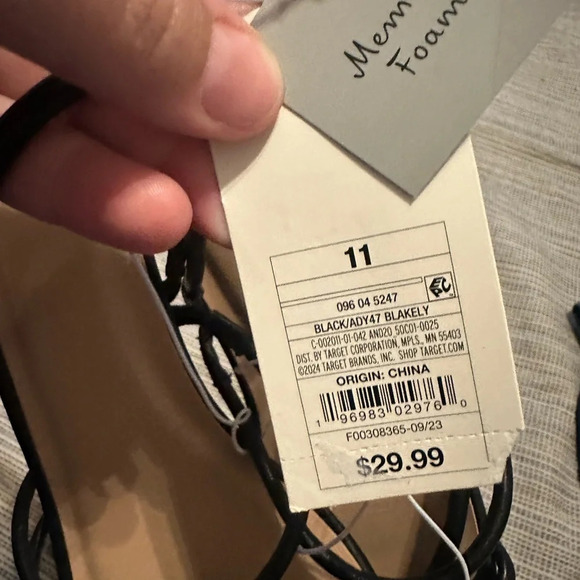 A new day strappy block heel sandals with square toe size 11 memory foam insoles - Picture 2 of 5